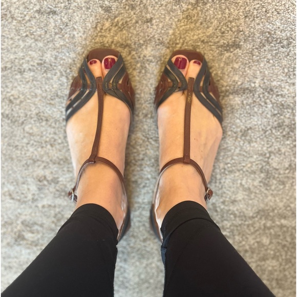 Marni Sandals - Brown and Navy leather - Picture 2 of 8